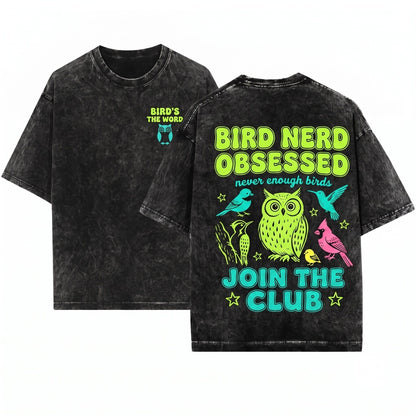 Bird Watching Lover Graphic Nerd Unisex Wash T-Shirt