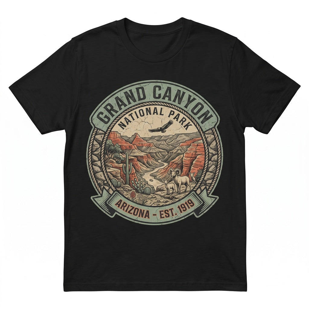Vintage Grand Canyon Graphic National Park Desert Wildlife Classic Western Travel Nature Apparel Unisex TShirt
