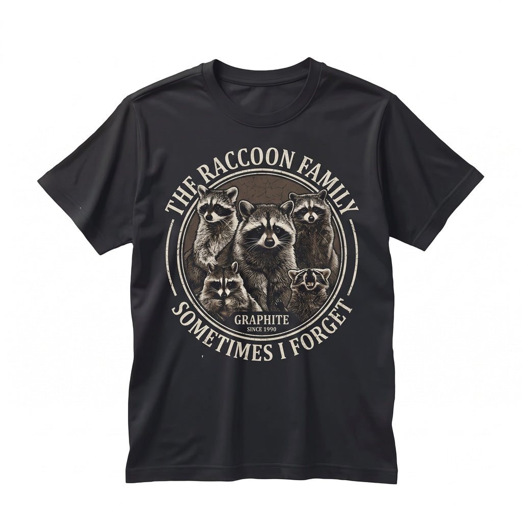 Funny Raccoon Sometimes I Think But Then Forget Graphic Humor Apparel, Unisex TShirt