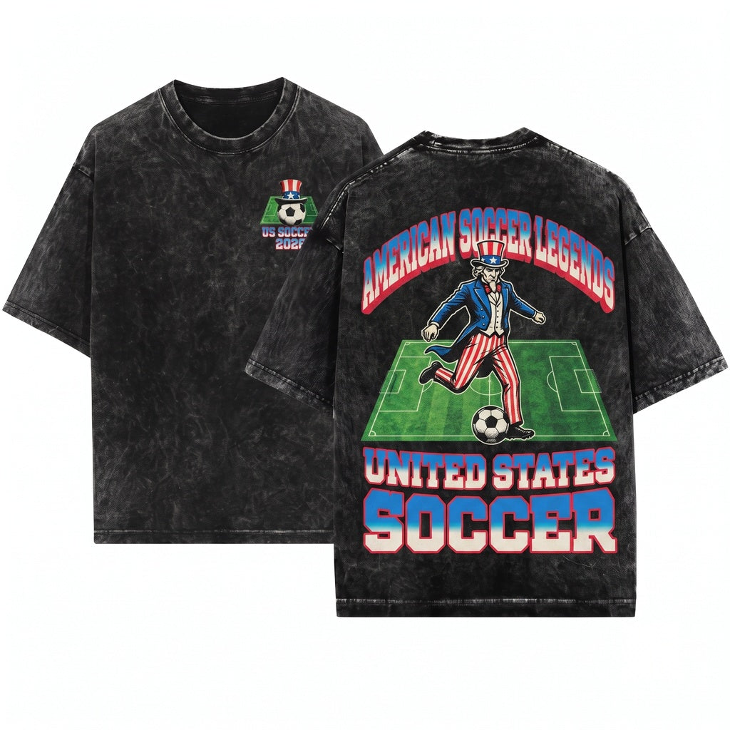 Vintage 80s 90s Retro USA Soccer Cup Graphic American Sports Tournament Unisex Wash T-Shirt