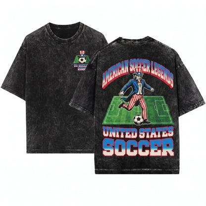 Vintage 80s 90s Retro USA Soccer Cup Graphic American Sports Tournament Unisex Wash T-Shirt