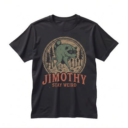 Jimothy Stay Weird Seattle Raccoon Meme Viral Funny Pacific Northwest Wildlife Round King Vintage Unisex TShirt