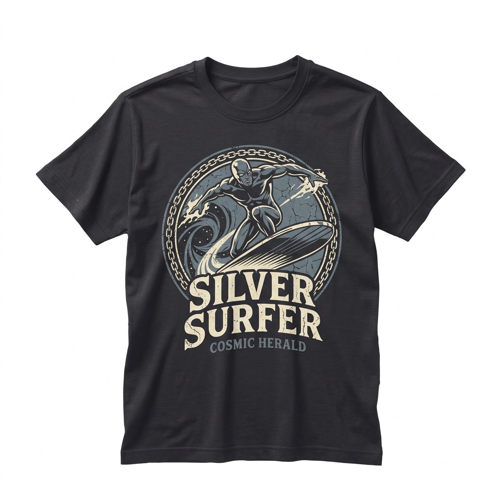 Oversized Silver Surfer Retro Vintage Comic Graphic Superhero Unisex TShirt