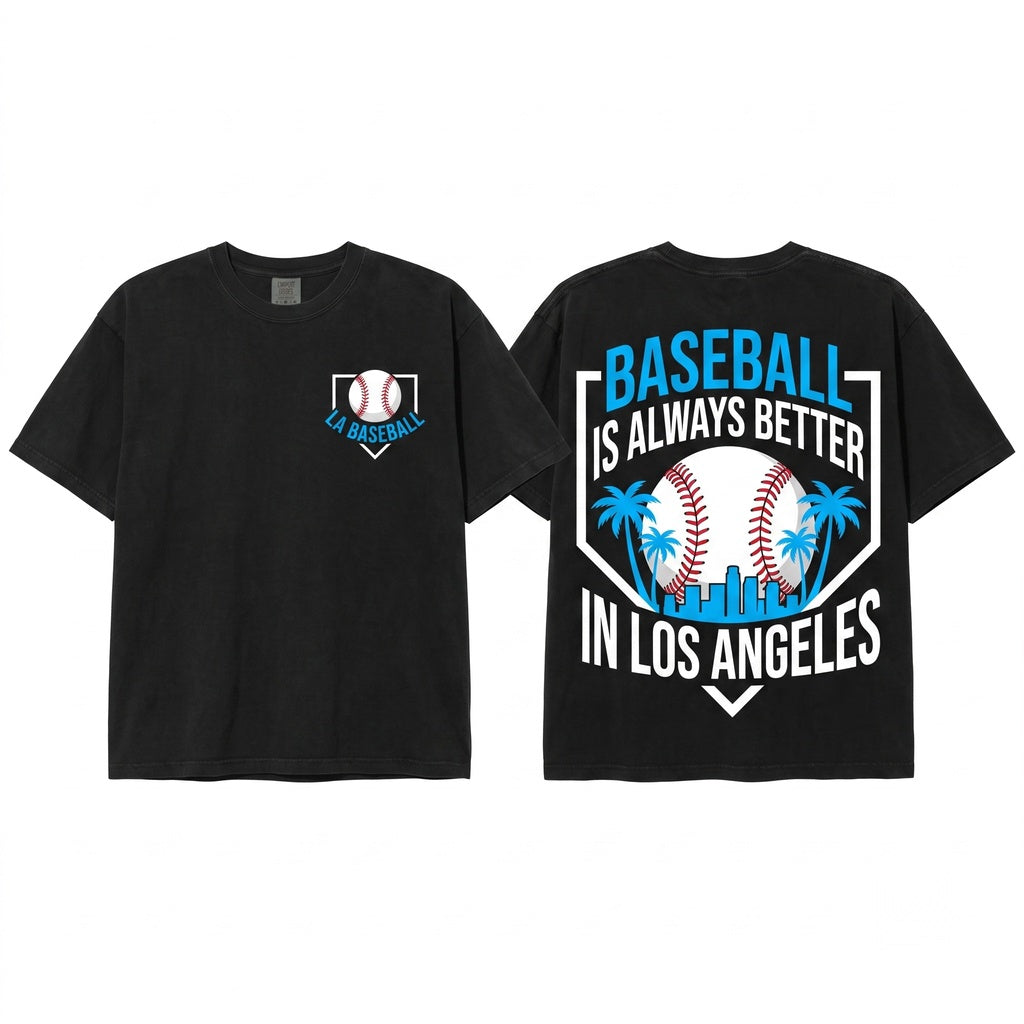Vintage Baseball Is Better In Los Angeles Sports Fan Graphic Unisex Wash T-Shirt