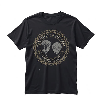 Vintage Gothic Demon Butler Graphic Anime Gift Kuroshitsuji Dark Grunge Japanese Manga Apparel Sebastian Unisex TShirt