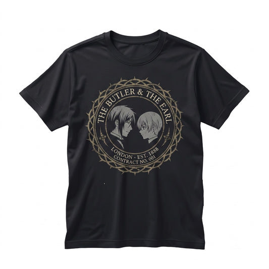 Vintage Gothic Demon Butler Graphic Anime Gift Kuroshitsuji Dark Grunge Japanese Manga Apparel Sebastian Unisex TShirt