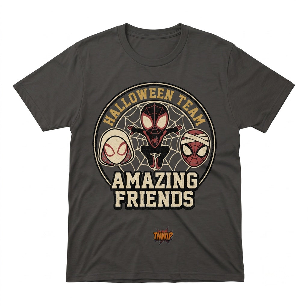 Spidey And His Amazing Friends Halloween Spiderweb Family Vacation Kids Birthday Boy Miles Morales Graphic Unisex TShirt
