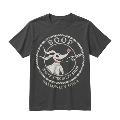 Ghost Dog Boop Skeleton Hand Funny Halloween Theme Park Spooky Family Matching Graphic Apparel, Unisex TShirt