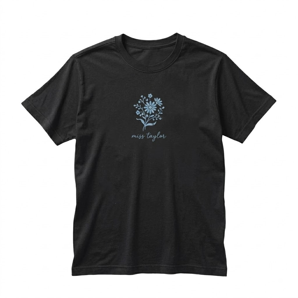 Custom School Name Teacher Support Staff Matching Group Faux Patchwork Back To Unisex TShirt