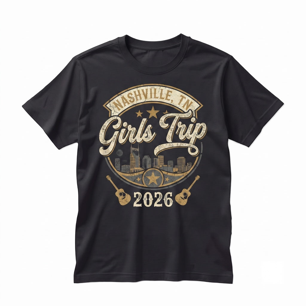 Girls Trip Nashville 2026 Tote Bag Bachelorette Party Favor Nashville Birthday Gift Girls Weekend Unisex TShirt