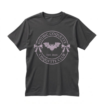 Gothic Vampire Bats Halloween Coquette Black Lace Ribbons Spooky Scary Fangs Graphic Apparel Unisex TShirt