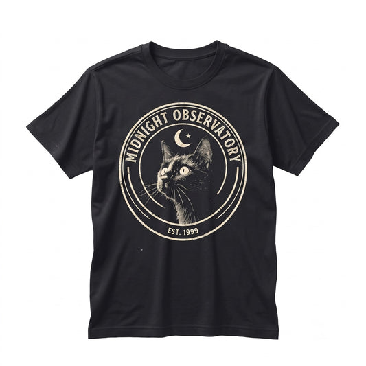 Vintage Gothic Halftone Black Cat Pullover Graphic Gifts Unisex TShirt