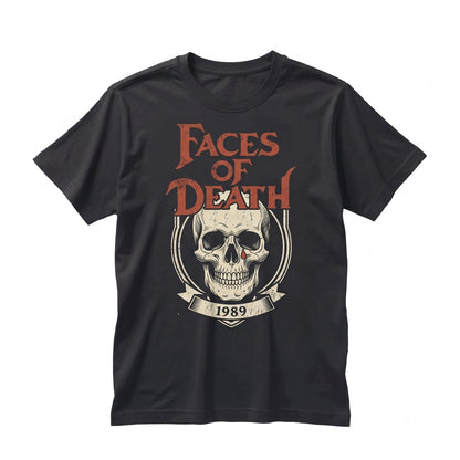 Faces of Death Cult Horror Movie Graphic Vintage Skull Unisex TShirt