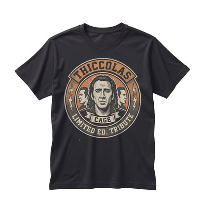 Thiccolas Cage Retro Graphic Mens Womens Novelty Humor Cotton Unisex TShirt