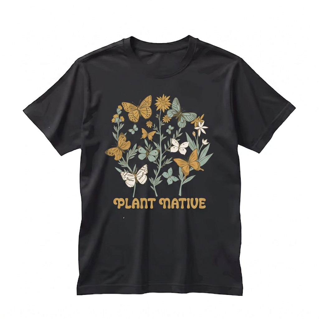 Plant Native Butterfly Gardening Wildflower Eco Friendly Pollinator Nature Lover Gift Unisex TShirt
