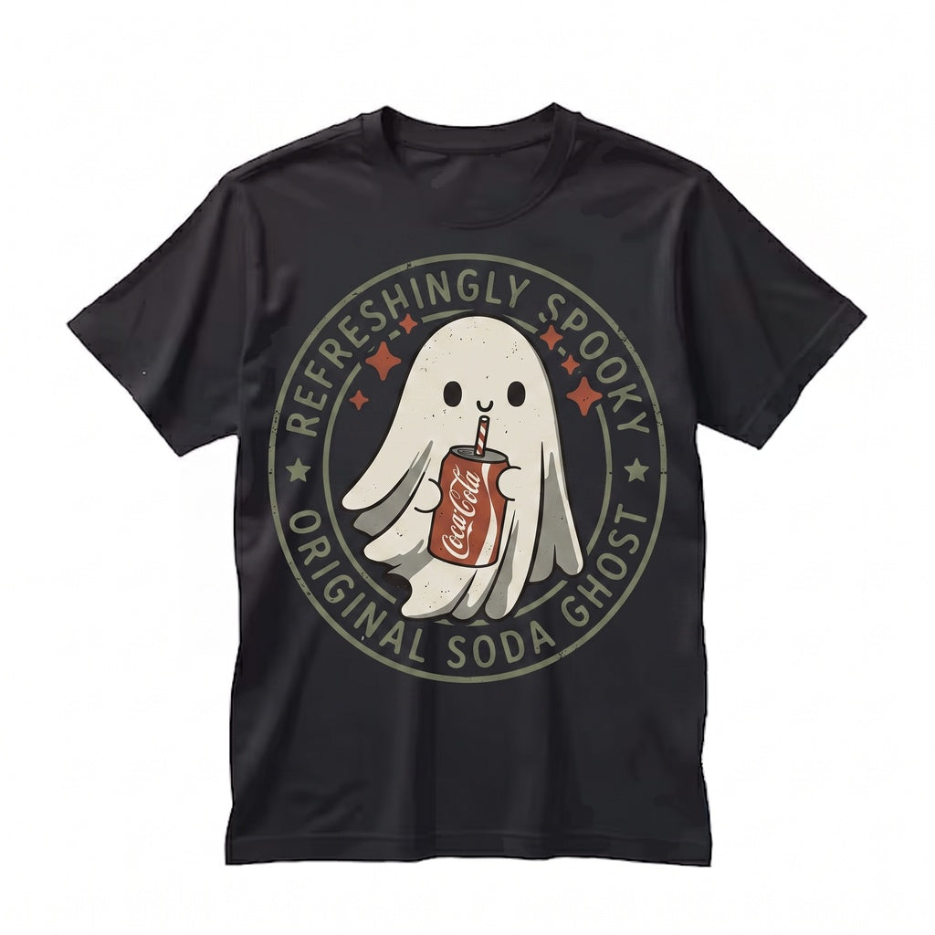 Sarcastic Ghost Cola Lover Saying Cute Spooky Soda Drinker Novelty Gift Graphic Top Unisex TShirt