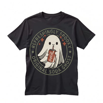 Sarcastic Ghost Cola Lover Saying Cute Spooky Soda Drinker Novelty Gift Graphic Top Unisex TShirt