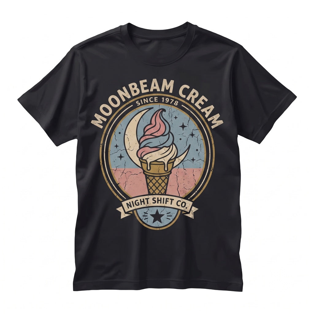 Moonbeam Celestial Ice Cream Graphic Retro Unisex TShirt