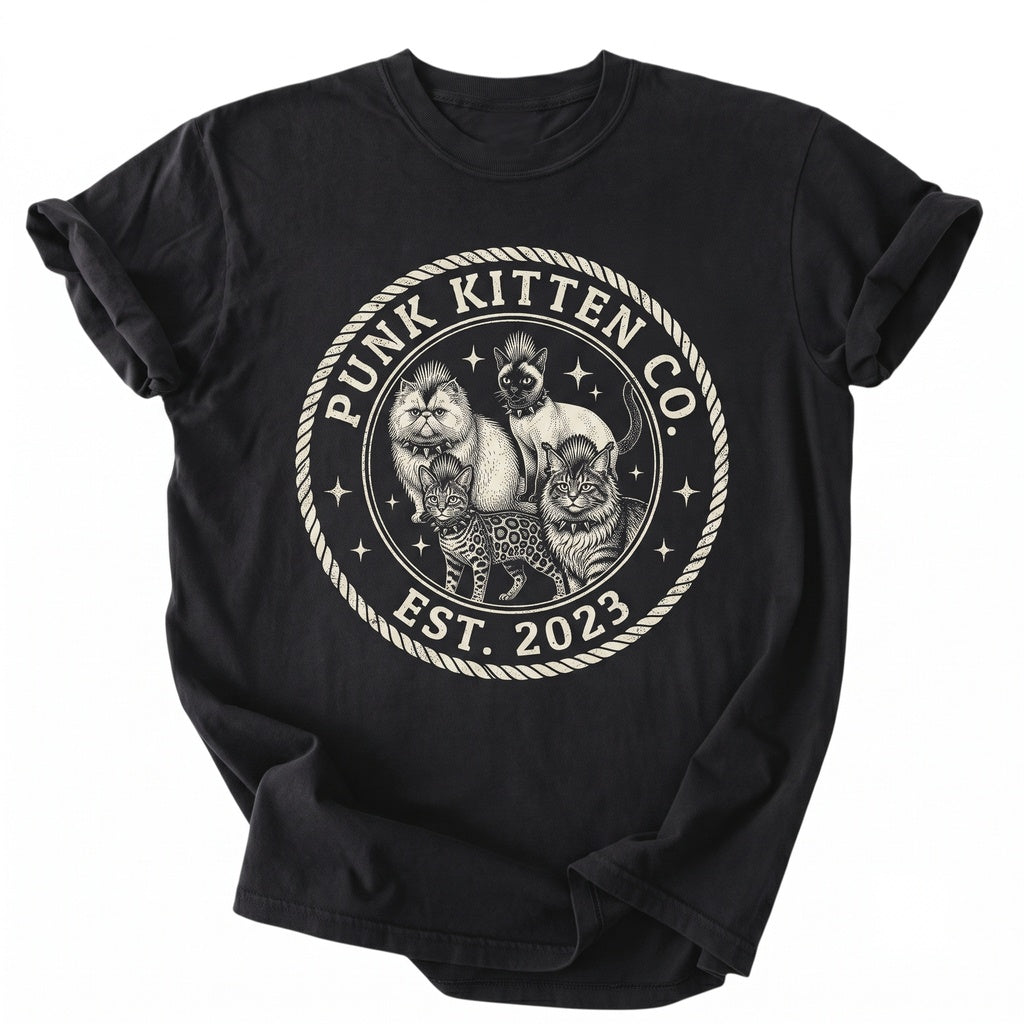 Punk Rock Gothic Cat Breeds Persian Siamese Maine Coon Sphynx Bengal Funny Pet Mom Gift Graphic Unisex TShirt