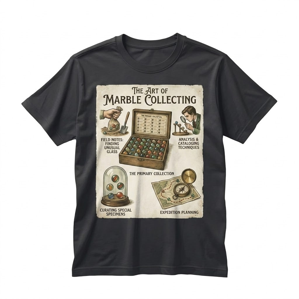 Vintage Distressed Marble Collector Graphic Illustration Retro Glass Toy Unisex TShirt