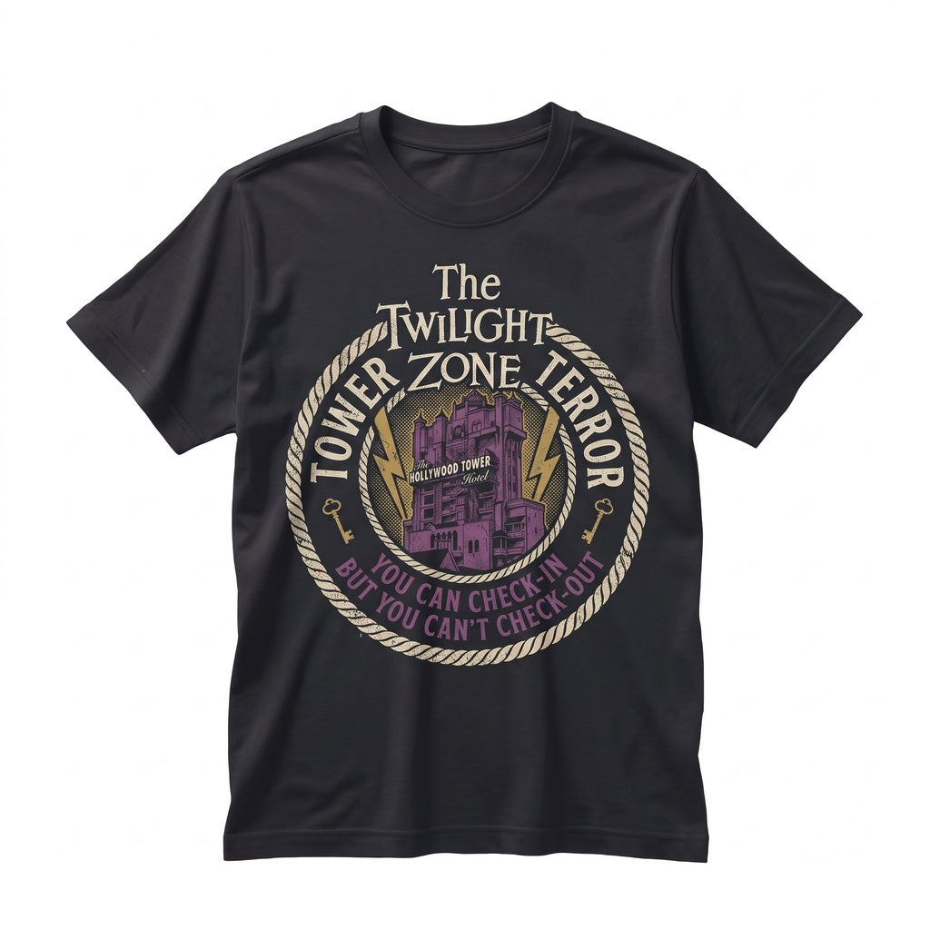 Oversized Hollywood Studios Haunted Hotel Ride Double Sided Graphic Unisex TShirt