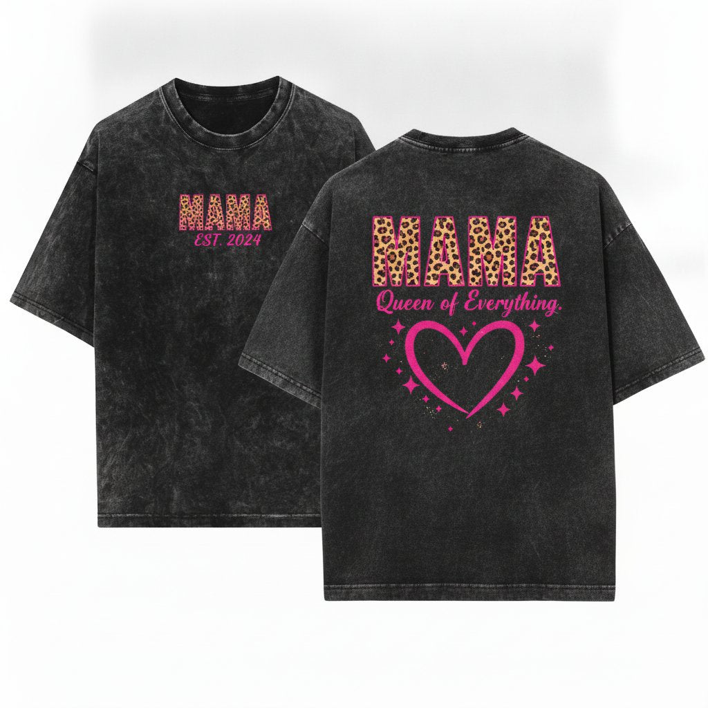 Leopard Mama Mothers Day Retro Gift Unisex Wash T-Shirt