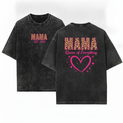 Leopard Mama Mothers Day Retro Gift Unisex Wash T-Shirt