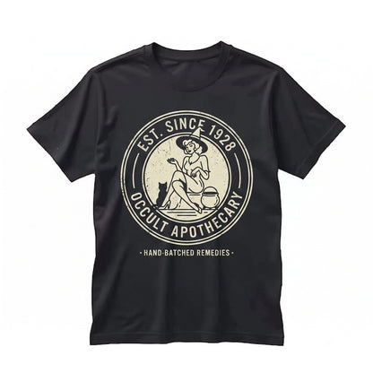 Vintage Witch Retro Halloween Black Cat Graphic Spooky Season Gift Unisex TShirt