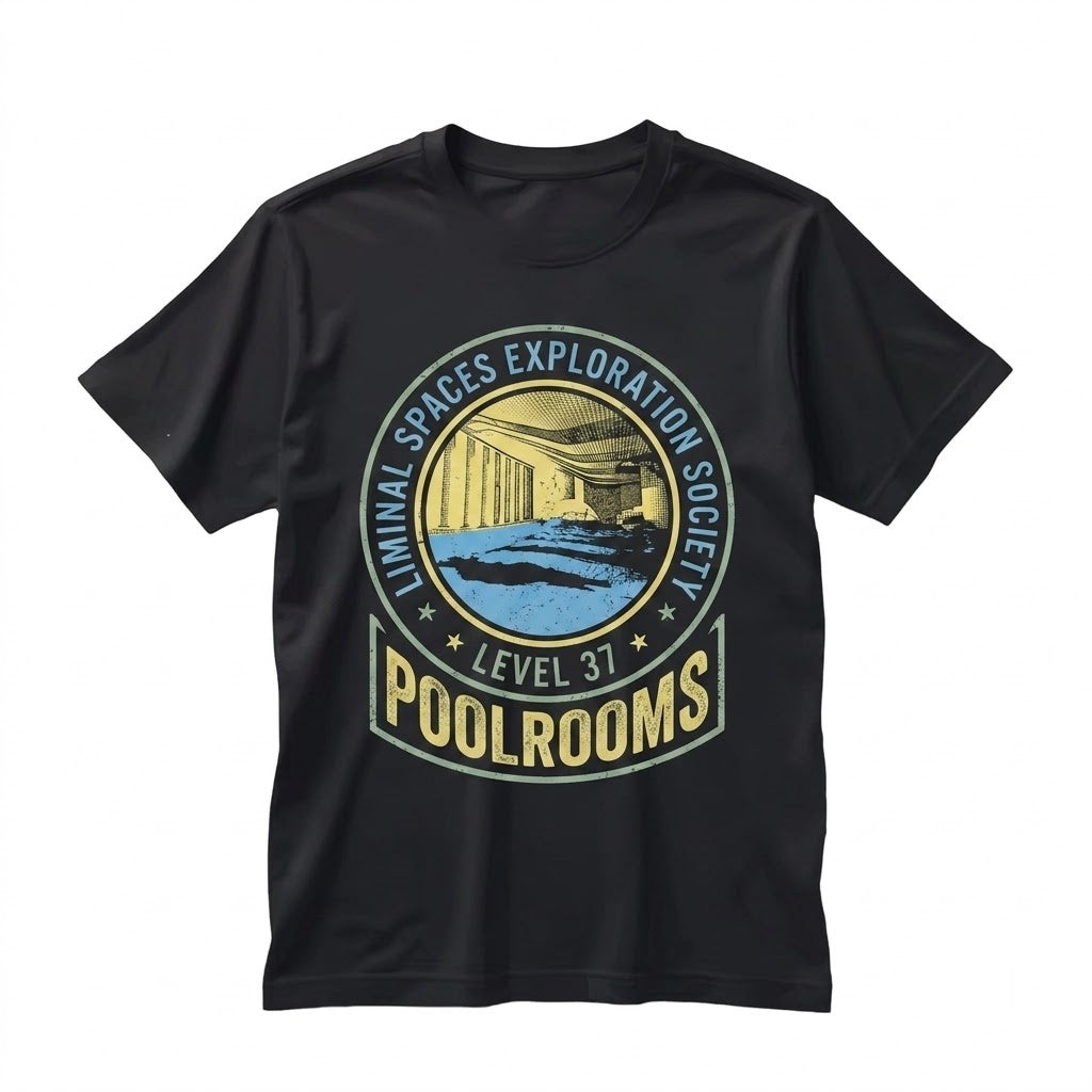 Vintage Backrooms Poolrooms Liminal Space Aesthetic Graphic Retro Cotton Unisex TShirt