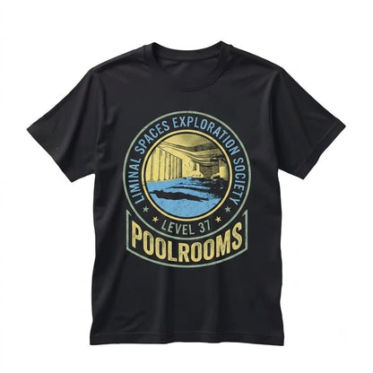 Vintage Backrooms Poolrooms Liminal Space Aesthetic Graphic Retro Cotton Unisex TShirt