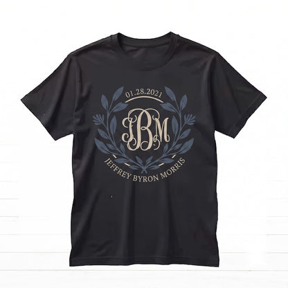Milestone Blue Gingham Monogram Soft Velveteen Plush Blanket Unisex TShirt