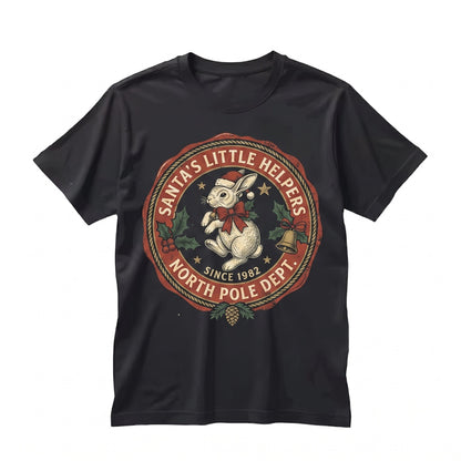 Three Festive Christmas Bunnies Vintage Holiday Rabbit Graphic Gift for Animal Lovers Unisex TShirt