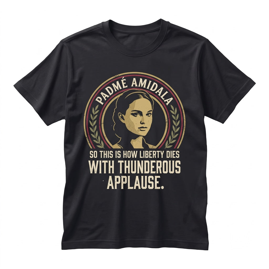 Vintage Padme Amidala Graphic Tee, Naboo Queen Retro Front Back Print Sci Fi Theme Park Vacation Gift Top, Unisex TShirt