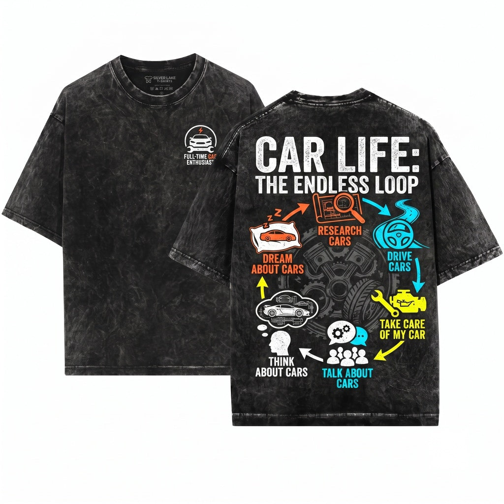 Mens Things I Do In My Spare Time Car Guy Lover Funny Birthday Gift For Husband Unisex Wash T-Shirt