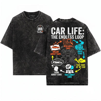 Mens Things I Do In My Spare Time Car Guy Lover Funny Birthday Gift For Husband Unisex Wash T-Shirt