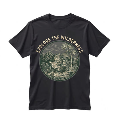 Vintage Explorer Squirrel Woodland Hiking Nature Lover Outdoor Camping Graphic Gift Unisex TShirt