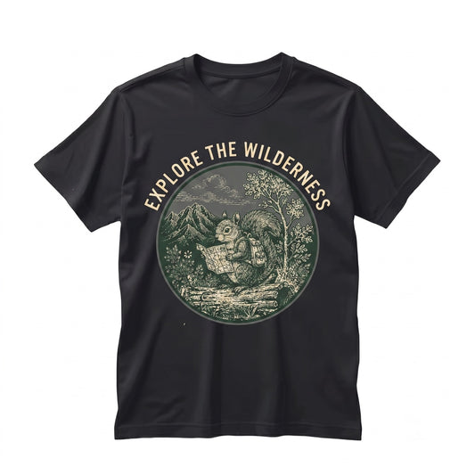 Vintage Explorer Squirrel Woodland Hiking Nature Lover Outdoor Camping Graphic Gift Unisex TShirt