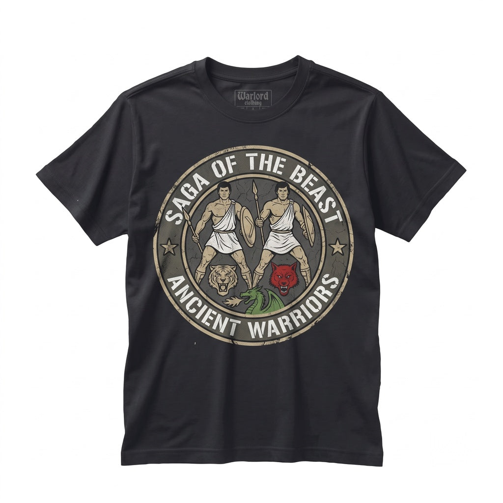 Vintage 1988 Werewolf Werebear Greek Mythology Arcade Graphic Cotton Crewneck Unisex TShirt