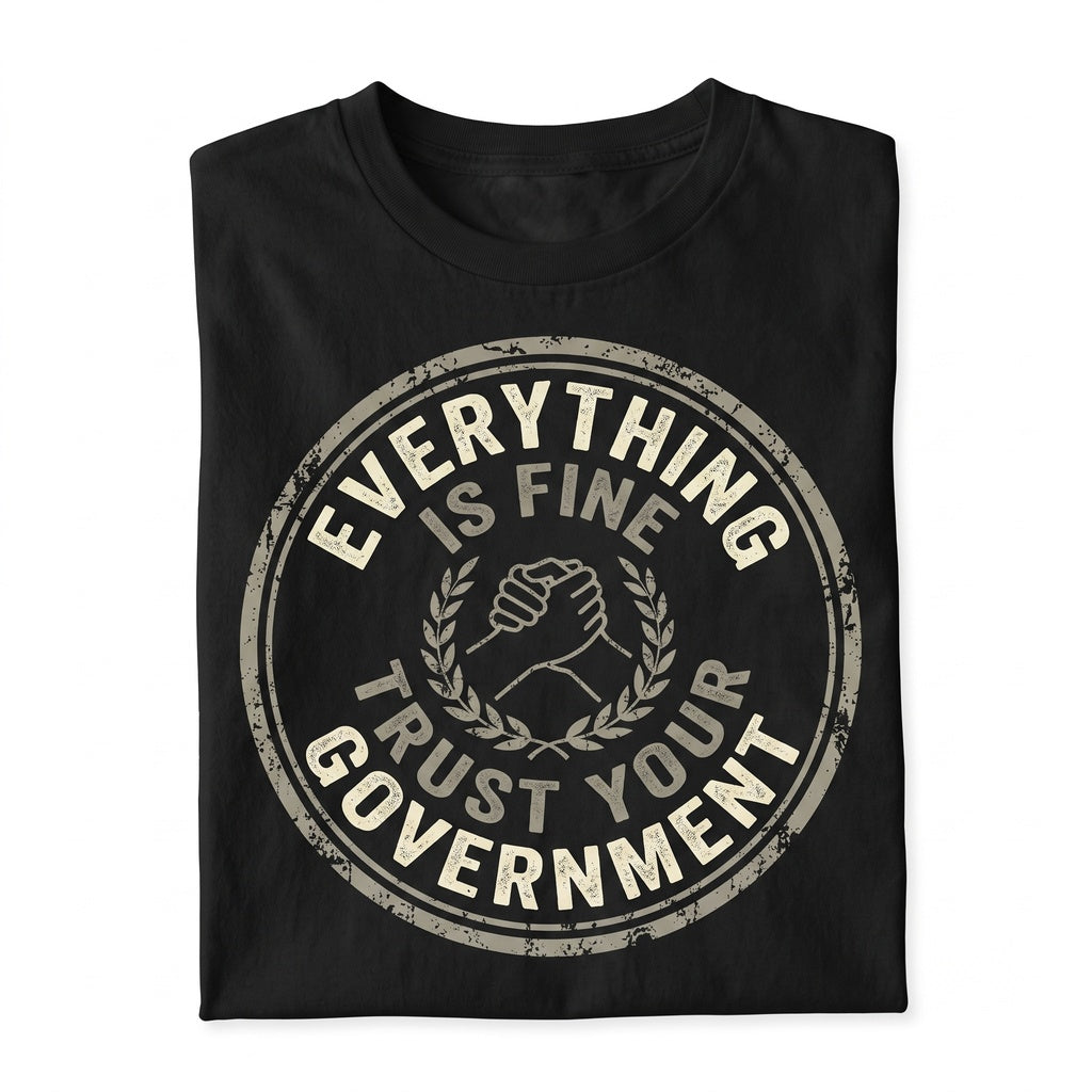 Censored Everything Is Fine Trust Your Government Redacted Meme Funny Political Graphic Conspiracy Theory Unisex TShirt