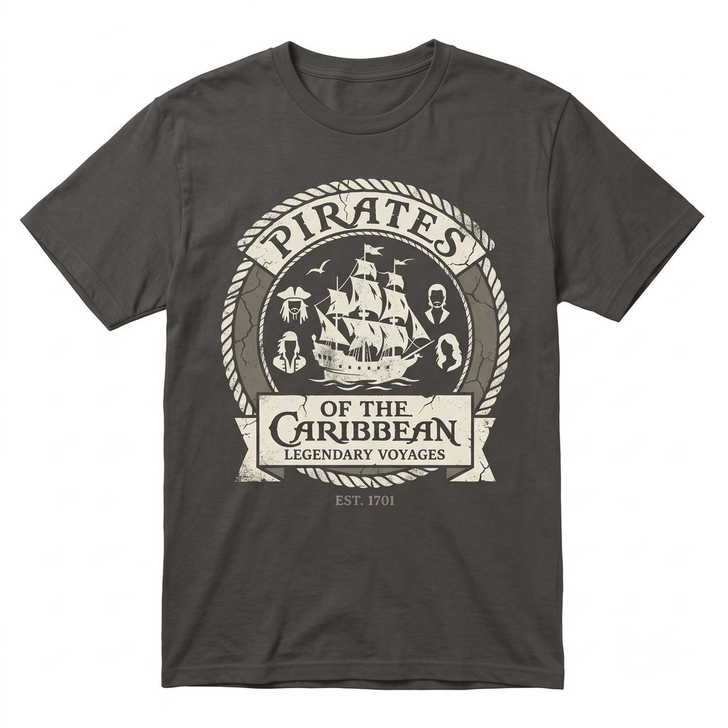 Vintage Buccaneer Jack Sparrow Davy Jones Will Turner Elizabeth Swann Graphic Unisex TShirt