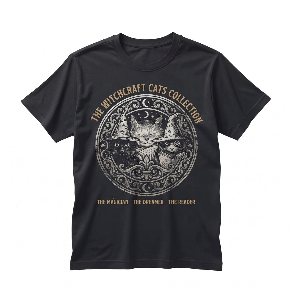 Witchy Black Cat Tarot Card Gothic Halloween Occult Lover Gift Unisex TShirt