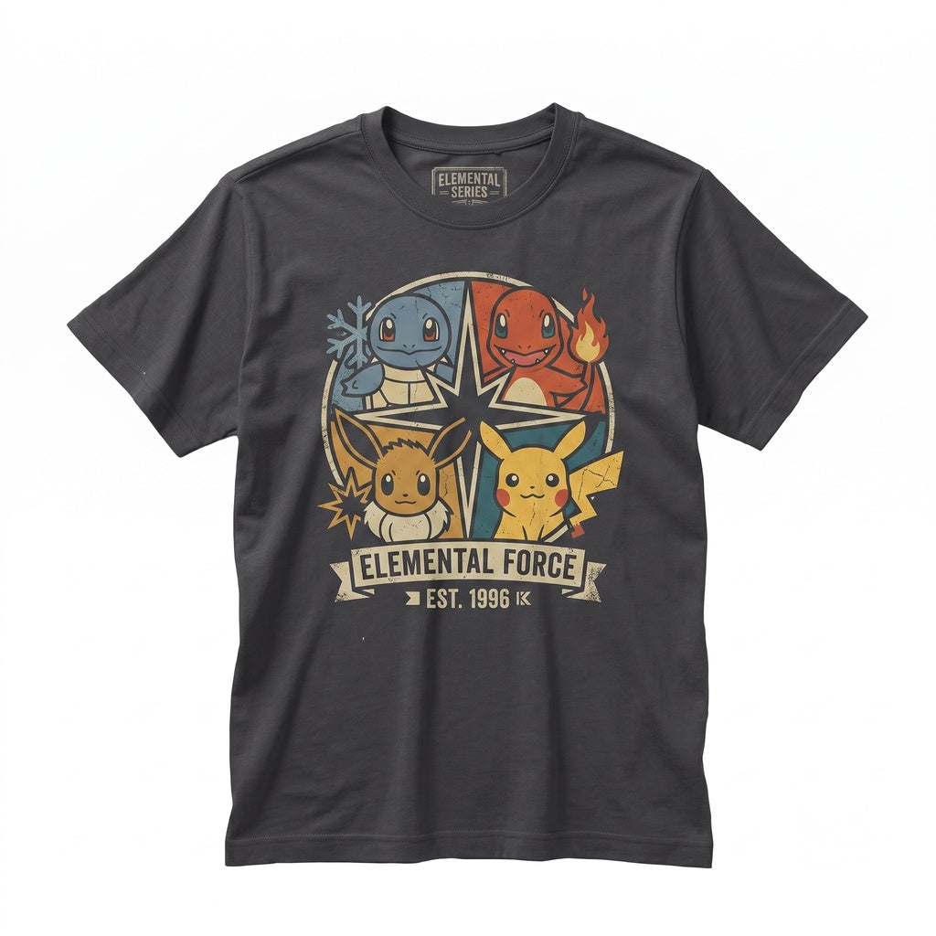 Vintage Neon Pocket Monsters Video Game Graphic Family Matching Retro Gamer Gift Unisex TShirt