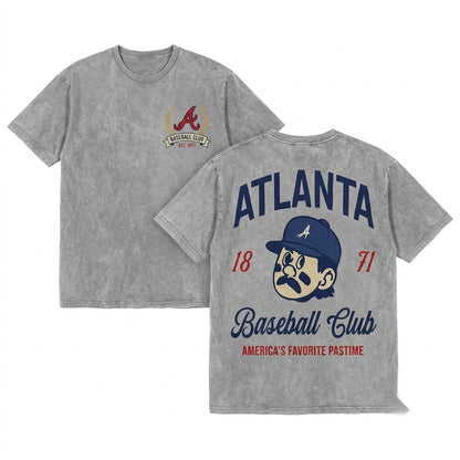 Vintage Retro Atlanta Baseball ATL Game Day Apparel Unisex Wash T-Shirt