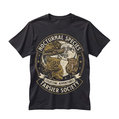Three Cute Nocturnal Tarsier Graphic Vintage Jungle Wildlife Big Eyes Monkey Primate Oversized Gift Unisex TShirt