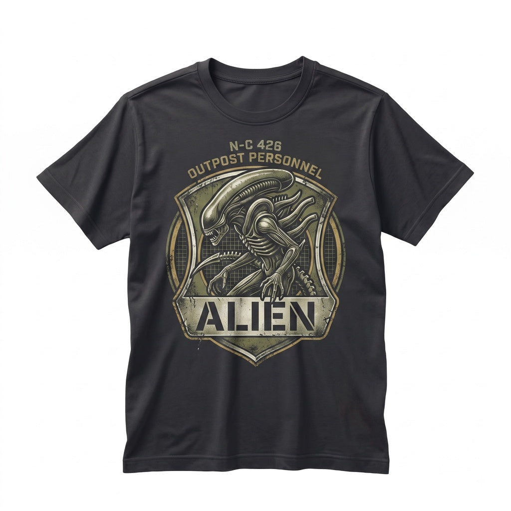 Retro Neon Green Extraterrestrial Creature Cinematic Art Unisex TShirt