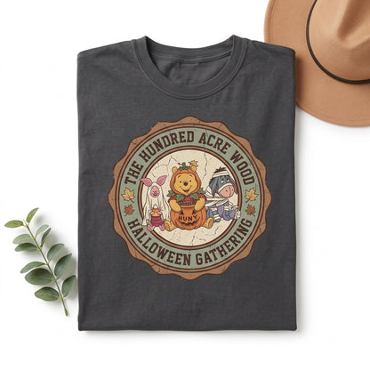 Vintage Hundred Acre Wood Halloween Fall Spooky Season Theme Park Vacation Unisex TShirt