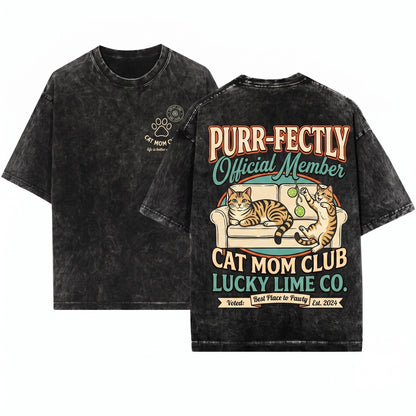Funny Cat Mom Lover Gift Cute Pet Mama Furry Parent New Graphic Unisex Wash T-Shirt