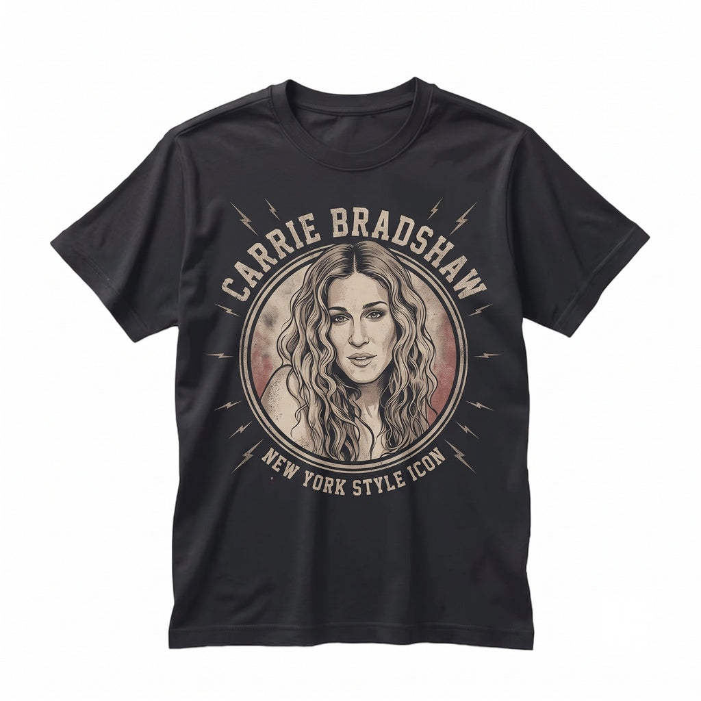 Carrie Bradshaw Vintage NYC Fashion Icon Retro Graphic Gift for Men Women Unisex TShirt