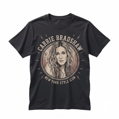Carrie Bradshaw Vintage NYC Fashion Icon Retro Graphic Gift for Men Women Unisex TShirt