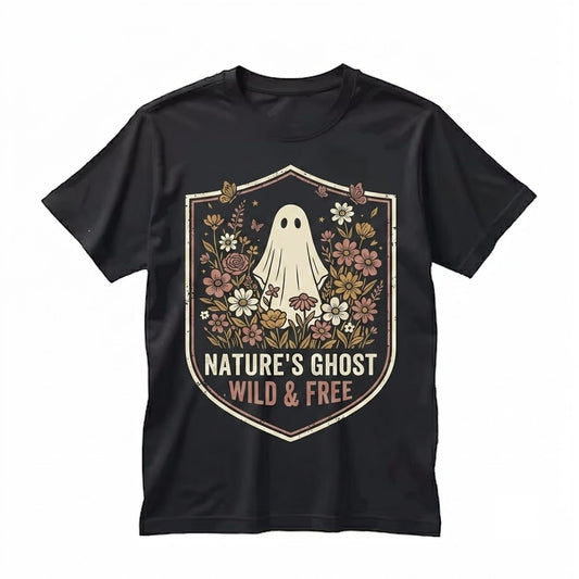 Vintage Floral Pumpkin Ghost Autumn Thanksgiving Boho Cozy Season Unisex TShirt